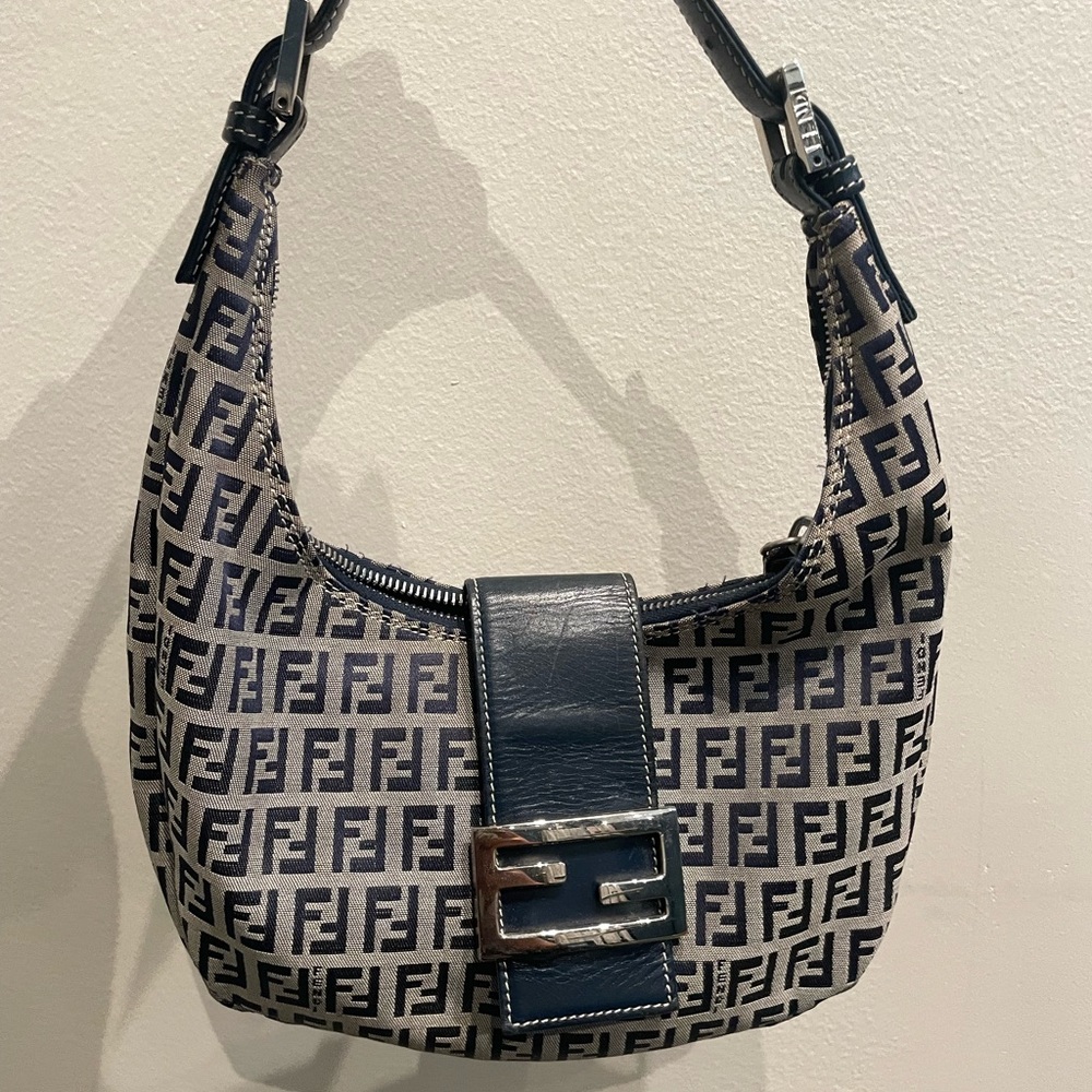 FENDI VINTAGE ZUCCHINO CRESCENT HOBO